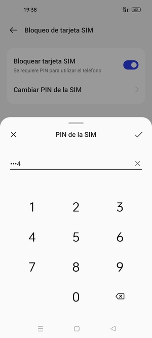 Introduzca su Nuevo PIN para esta tarjeta SIM y seleccione Aceptar