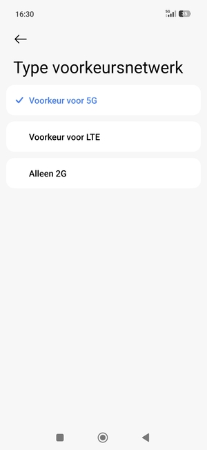 Selecteer uw voorkeursoptie