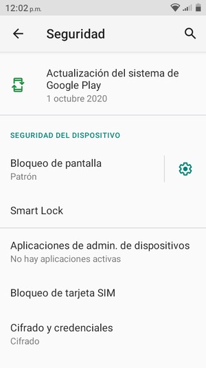 Para cambiar el PIN de la tarjeta SIM, desplácese y seleccione Bloqueo de tarjeta SIM