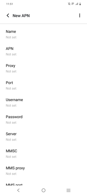 Enter Internet information