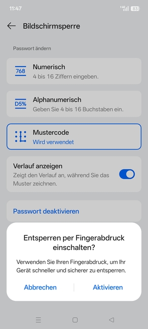 Wählen Sie die gewünschte Option