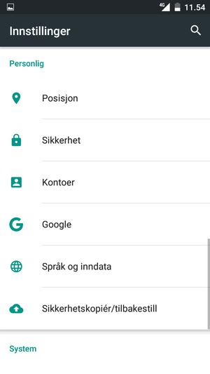 Bla til og velg Kontoer