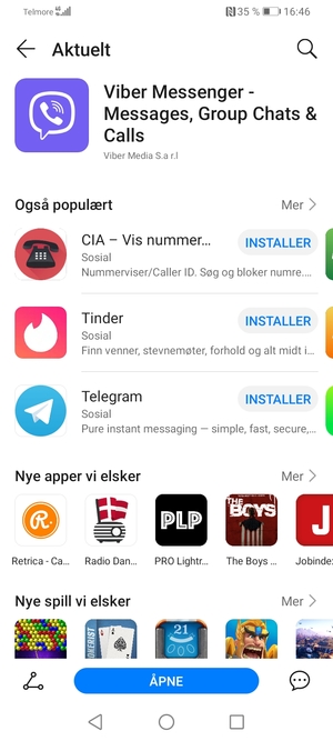 Velg ÅPNE