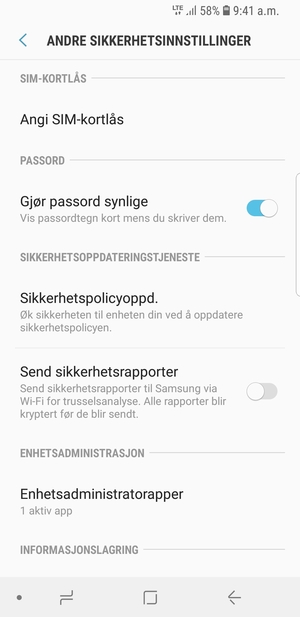 Velg Angi SIM-kortlås