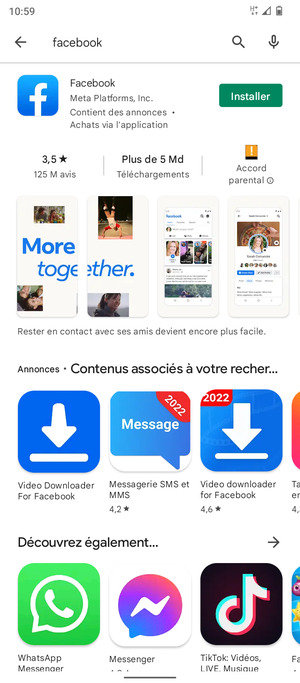 Sélectionnez l'appli