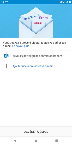 Sélectionnez ACCÉDER À GMAIL