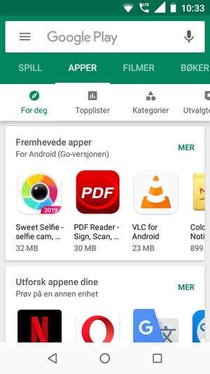 Velg søkefelt