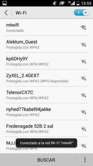 Ahora está conectado a la red Wi-Fi