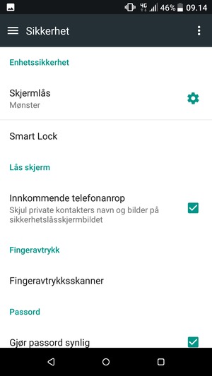 Telefonen din er nå sikret med en skjermlås