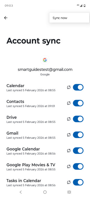 Select Sync now
