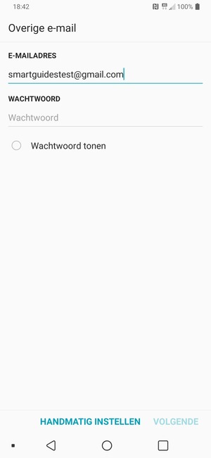 Voer uw Gmail adres in en selecteer Wachtwoord