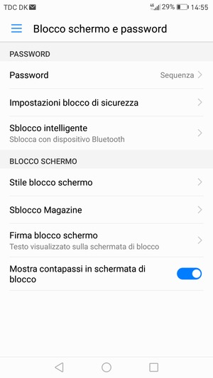 Il tuo telefono è ora protetto dal blocco schermo