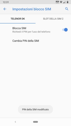 Il tuo PIN della SIM è stato modificato