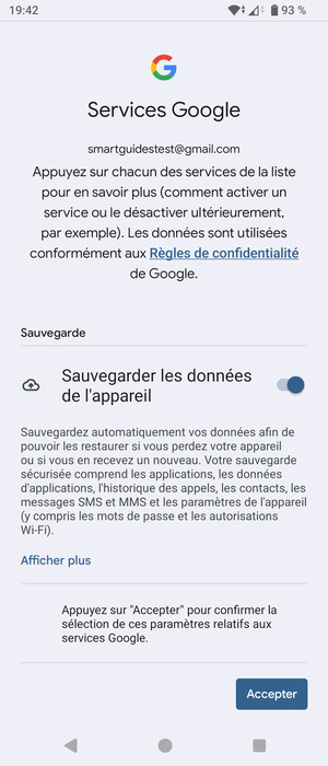 Sélectionnez Accepter