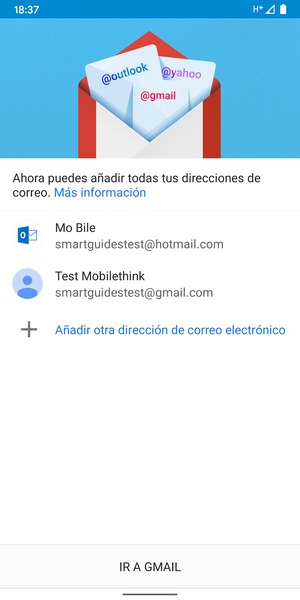 Seleccione IR A GMAIL