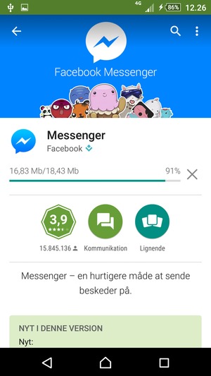 Afvent at installeringen er afsluttet