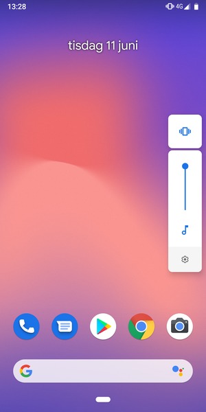 Välj Vibration för att byta till tyst läge