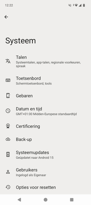 Selecteer Systeemupdate