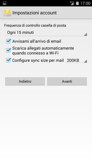 Seleziona Avanti