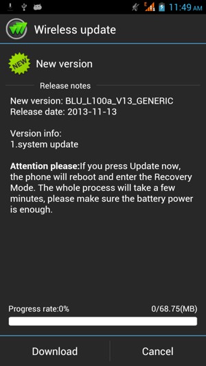 If your phone is not up to date, select Download and follow the instructions on the screen.