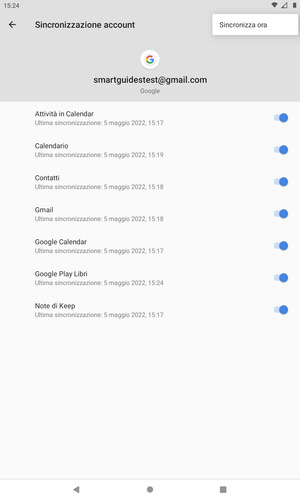 Seleziona Sincronizza ora