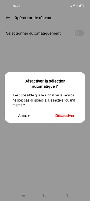 Sélectionnez Désactiver