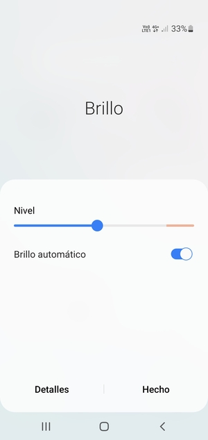 Active Brillo automático y seleccione Hecho