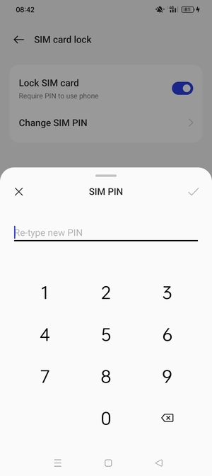 Confirm your new PIN for the SIM card and select OK