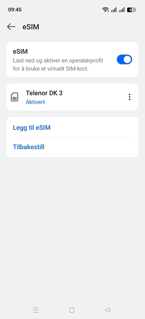 Ditt eSIM
er nå aktivert