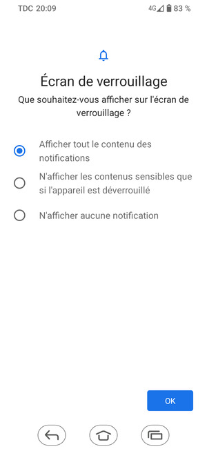 Sélectionnez votre option préférée et sélectionnez OK