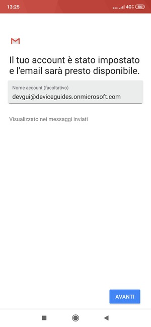 Scegli un nome per il tuo account e seleziona AVANTI