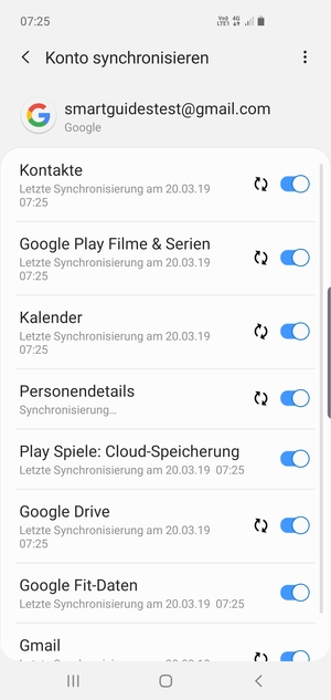 Ihre Kontakte von Google werden nun auf Ihr Galaxy synchronisiert