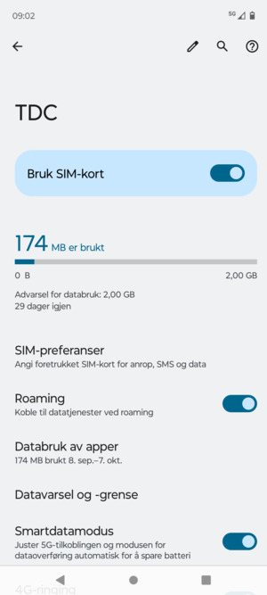 Slå Roaming på eller av
