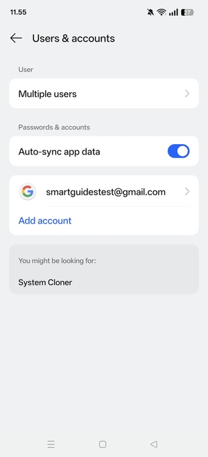Select your Google account