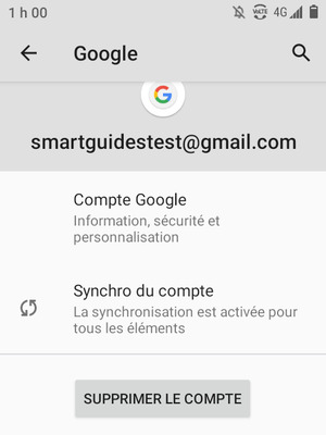 Sélectionnez Synchro du compte