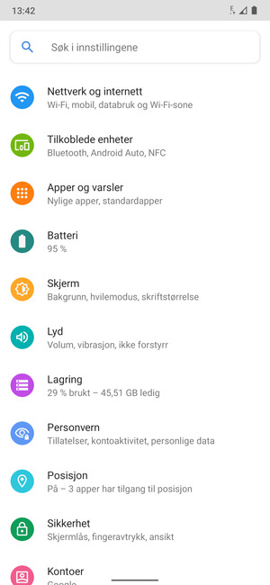 Velg Nettverk og Internett
