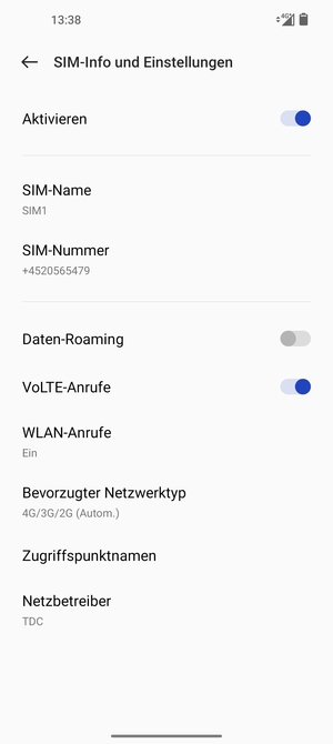 Wählen Sie Bevorzugter Netzwerktyp