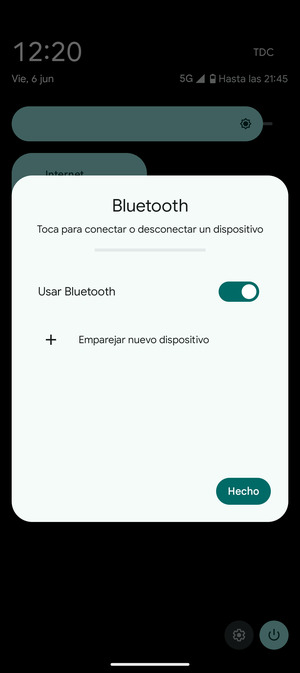 Desactive Usar Bluetooth