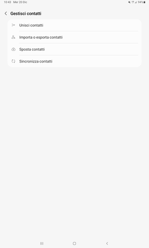 Seleziona Importa o esporta contatti