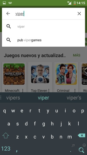 Introduzca el nombre de la aplicación y seleccione Buscar