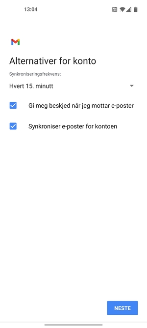Velg NESTE