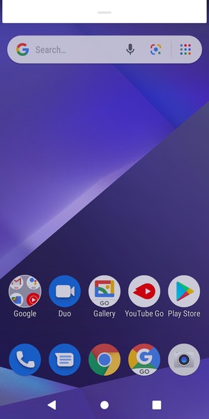Slide down the top menu