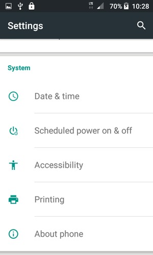 Scroll to and select About phone