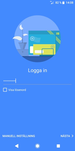 Ange ditt lösenord och välj MANUELL INSTÄLLNING