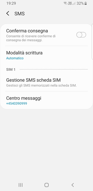 Seleziona Centro messaggi