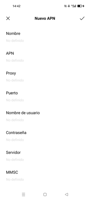 Introduzca la información de Internet