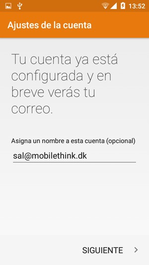 Déle a su cuenta un nombre y seleccione SIGUIENTE