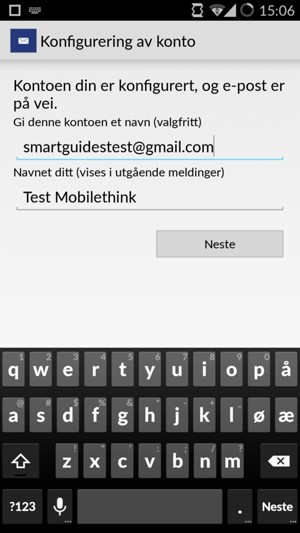 Gi kontoen din et navn, og skriv inn navnet ditt. Velg Neste