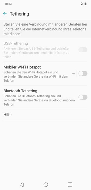 Wählen Sie Mobiler Wi-Fi Hotspot