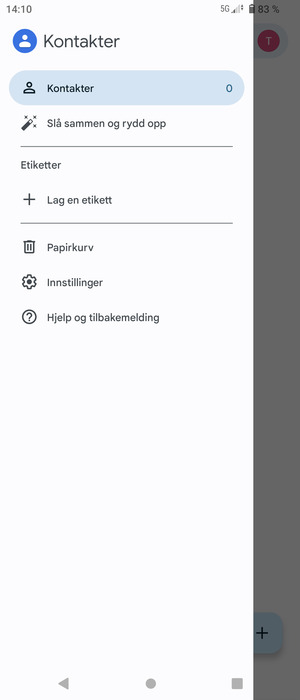 Velg Innstillinger